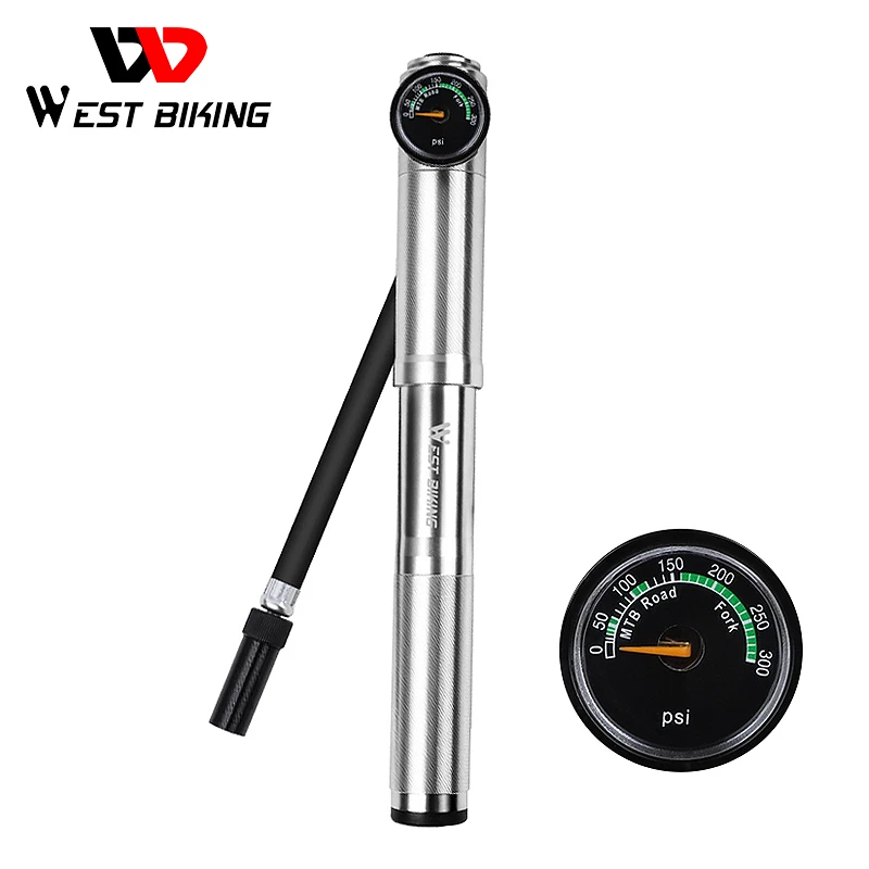 

WEST BIKING Portable Mini 89G Bicycle Pump MTB Mountain Bike Pump 160 PSI High Pressure Cycling Hand Air Pump Ball Tire Inflator