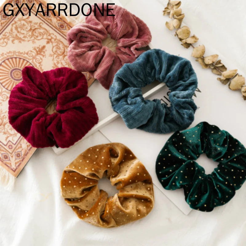 1 шт. рождественские золотые бархатные резинки однотонные волосы кольца галстуки