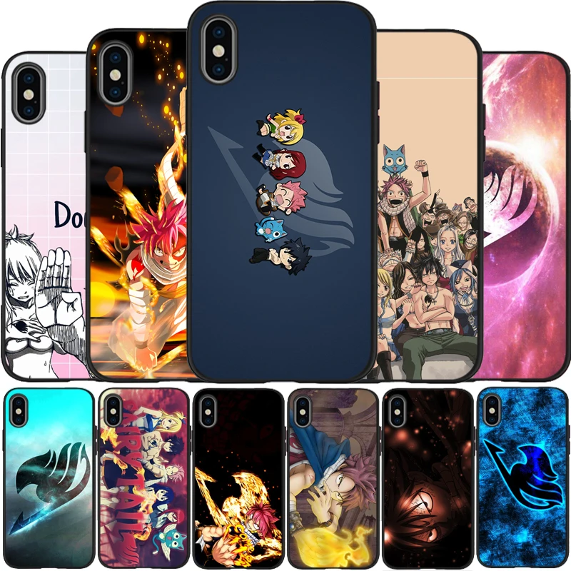 Чехол с рисунком из аниме манги и феи на хвост мягкий силиконовый черный чехол