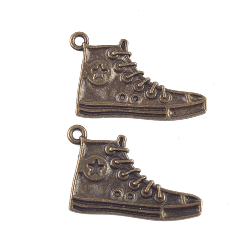 

Wholesale Sports Shoes Pendant Retro Bronze Tone Leather Chain Style Necklace Pendant Alloy Jewelry Accessories 50pcs/lot: