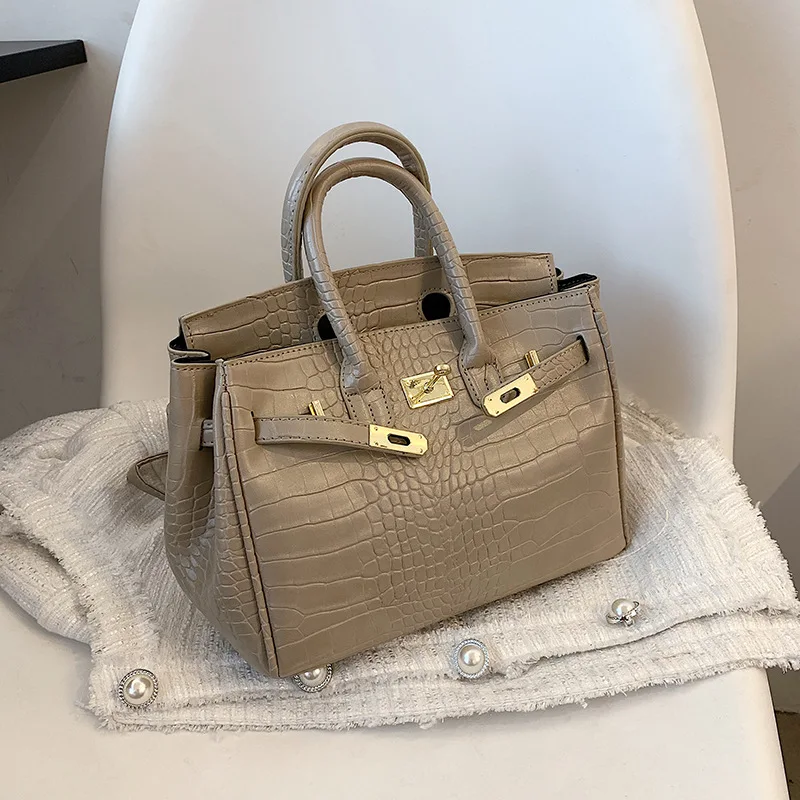 

Crocodile Pattern Women's White Bag 2021 Women's Trend Buckles Designer Bags Luxury Woman Bag First Class Brand Bags Handbags