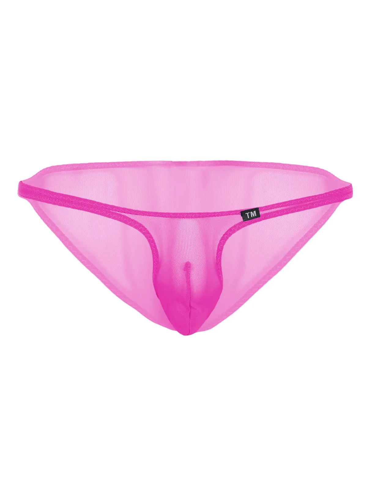 Rose Мужские сетчатые прозрачные тонкое нижнее белье с низкой талией, с эластичной резинкой на талии, трусики-танга, нижнее белье, сексуальные трусы - Цвет: Rose
