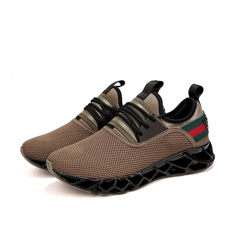 

2020 New Men's Shoes Shock Absorption Sports Shoes Large Size Flying Woven Running Shoes Mesh Shoes Outdoor Breathable Shoes
