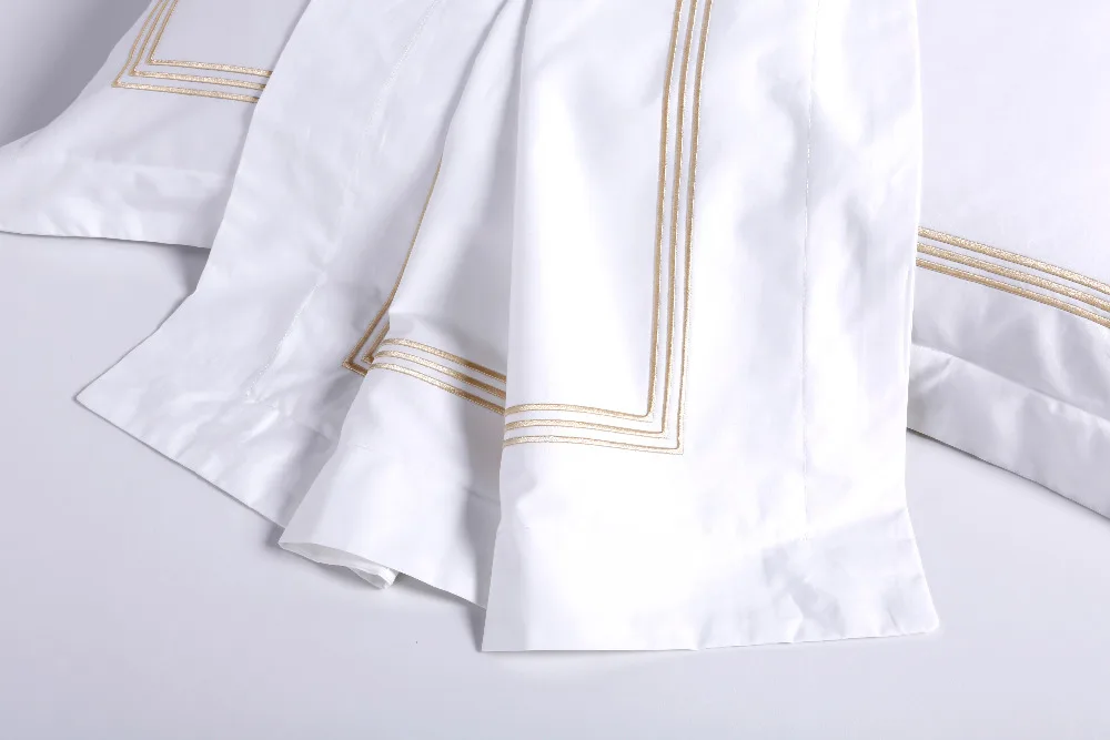 Роскошные 100% Египет постельное белье из хлопка с вышивкой на каблуке 5 звезд