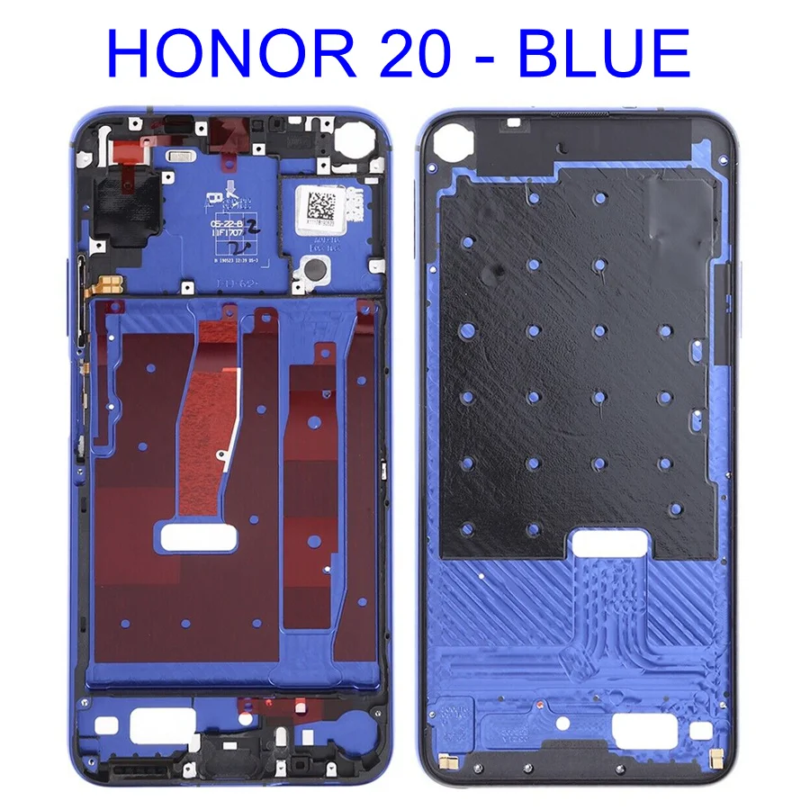 Передняя рамка для huawei Honor View 20, опорная Рамка для экрана, средняя рамка, рамка для huawei Honor 20 Pro, передняя рамка, замена - Цвет: Honor20 Blue