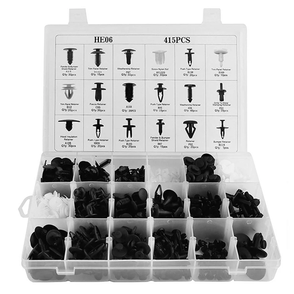 

Assorted Car Rivets Push Type Retainer Door Trim Panel Fasteners + Remover Easily Installation Personal Car Elements