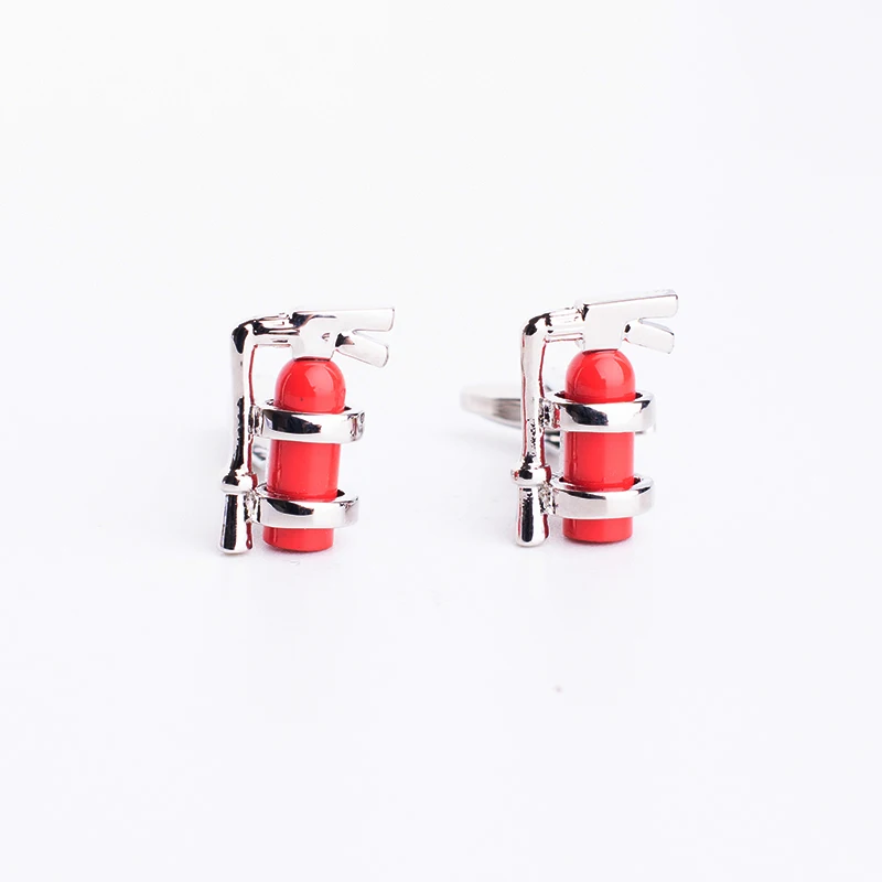 152033 High Quality Gift Fire Extinguisher Cufflinks For Firefighter Red Cuff Links For Fireman Anniversary Birthday Free Shipping - Окраска металла: 152033