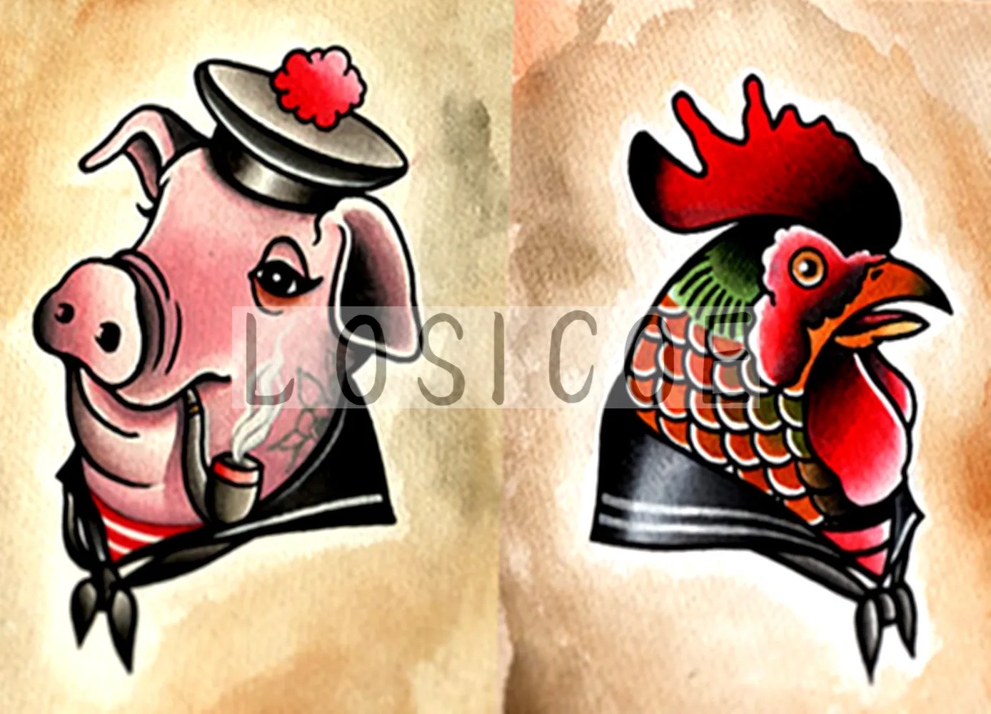 Наклейки на стену в стиле ретро постер из крафт-бумаги с татуировками