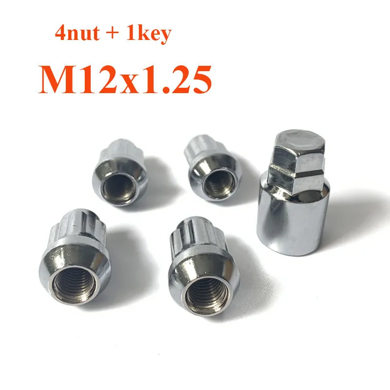 

4nut + 1key M12x1.25 колесные блокировочные гайки, противоугонная Защитная гайка ключа, оптовая продажа улучшенных алюминиевых автомобильных гаек ...