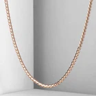 Цепочка-ожерелье Женская под змеиную кожу, розовое золото 585 пробы, 2 мм, LCN16