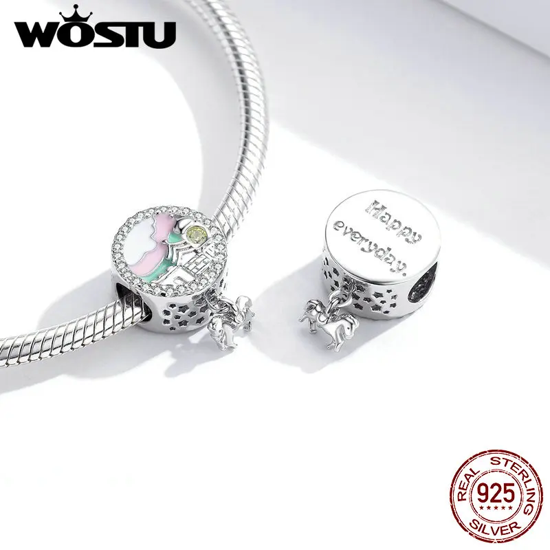 

WOSTU Fantasy Castle 925 Sterling Silver Beads Charms Silver 925 Original For Bracelet Silver 925 original Jewelry Making