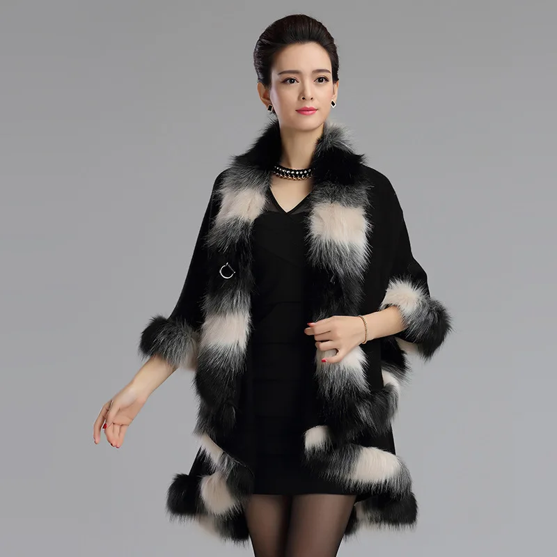 Новинка осенне-зимние накидки пончо женское модное длинное пальто с воротником