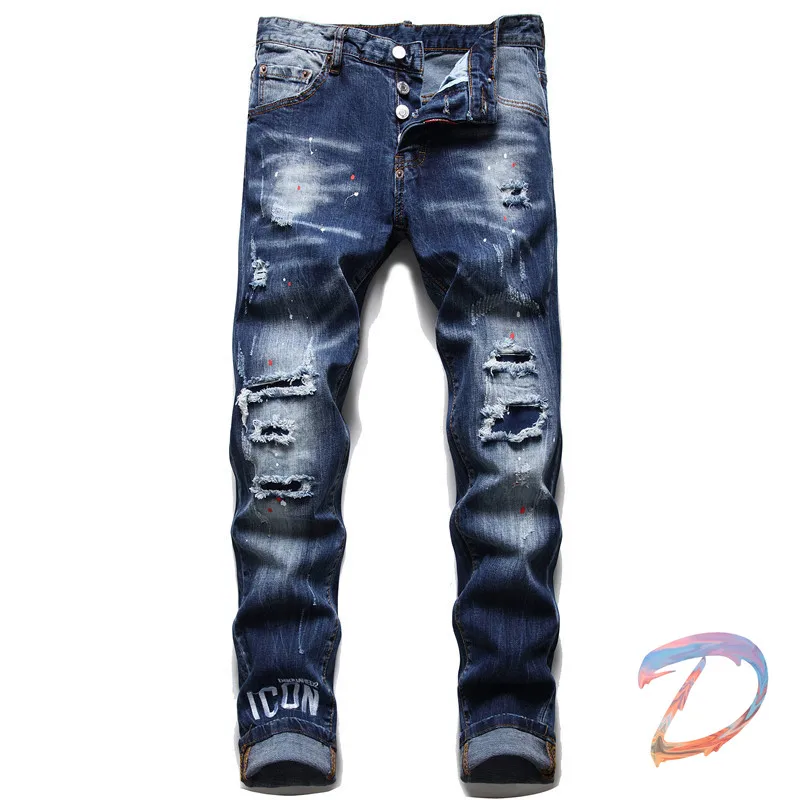 

Dsquared2 Ripped Jeans High Quality High-end Men Casuals Fashion DSQ2 Denim Trousers