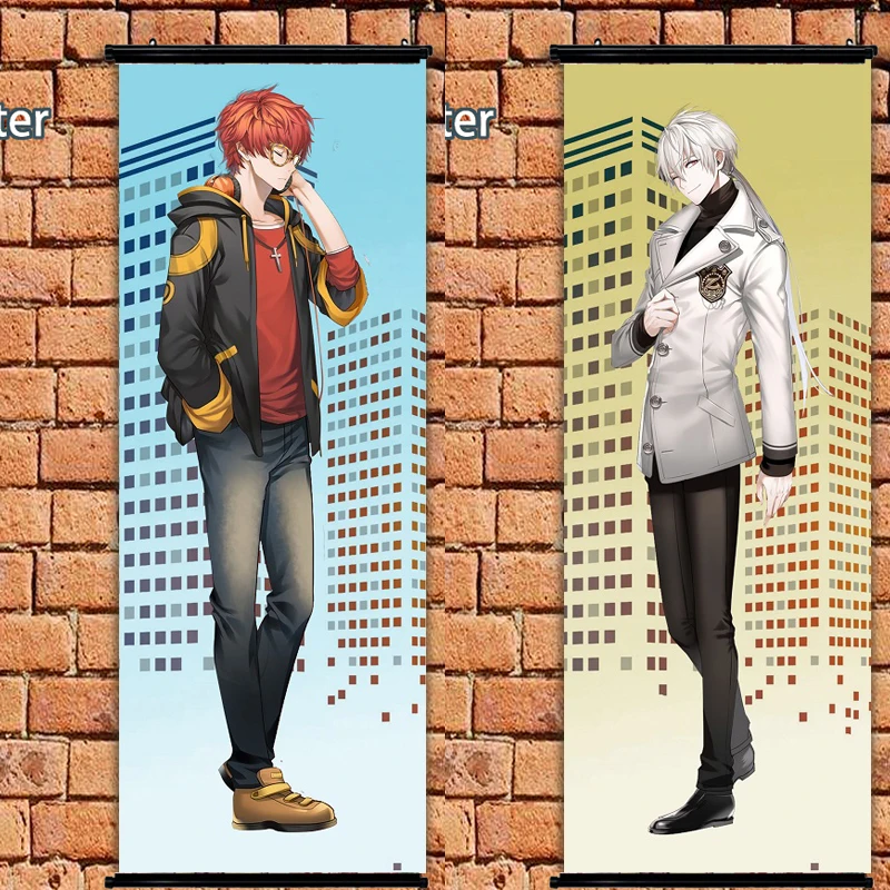 Mystic Messenger 707 zen boyfriend аниме тканевый плакат прокрутка стены 105x40cm|Рисование и