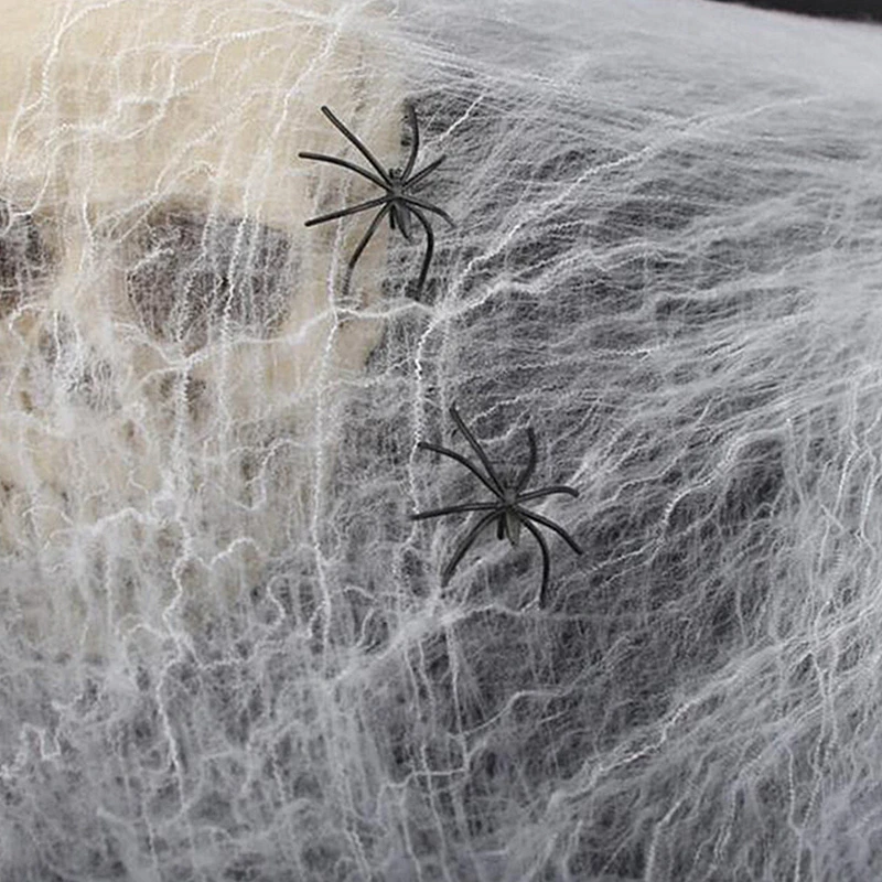 Хэллоуин Страшные вечерние сцены реквизит белая эластичная паутина паук веб