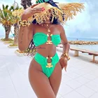 Бикини с высокой талией 2021, одежда для плавания, женские Купальники пуш-ап, однотонный бразильский комплект бикини, женское бикини на бретелях, купальные костюмы