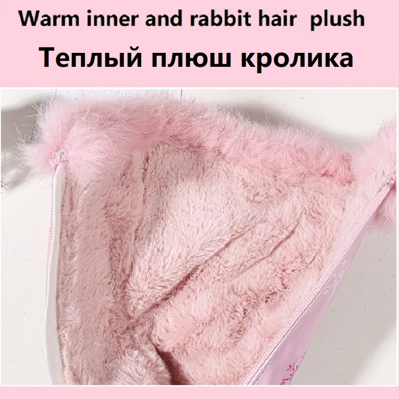 Зимние ботинки для девочек коллекция 2019 года корейские теплые детские высокие