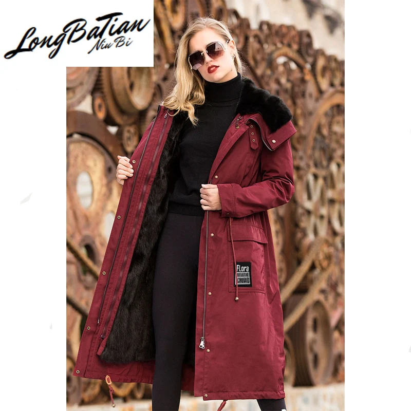 Настоящая парка AYUNUSE 2020 зимняя женская куртка роскошное пальто из натурального