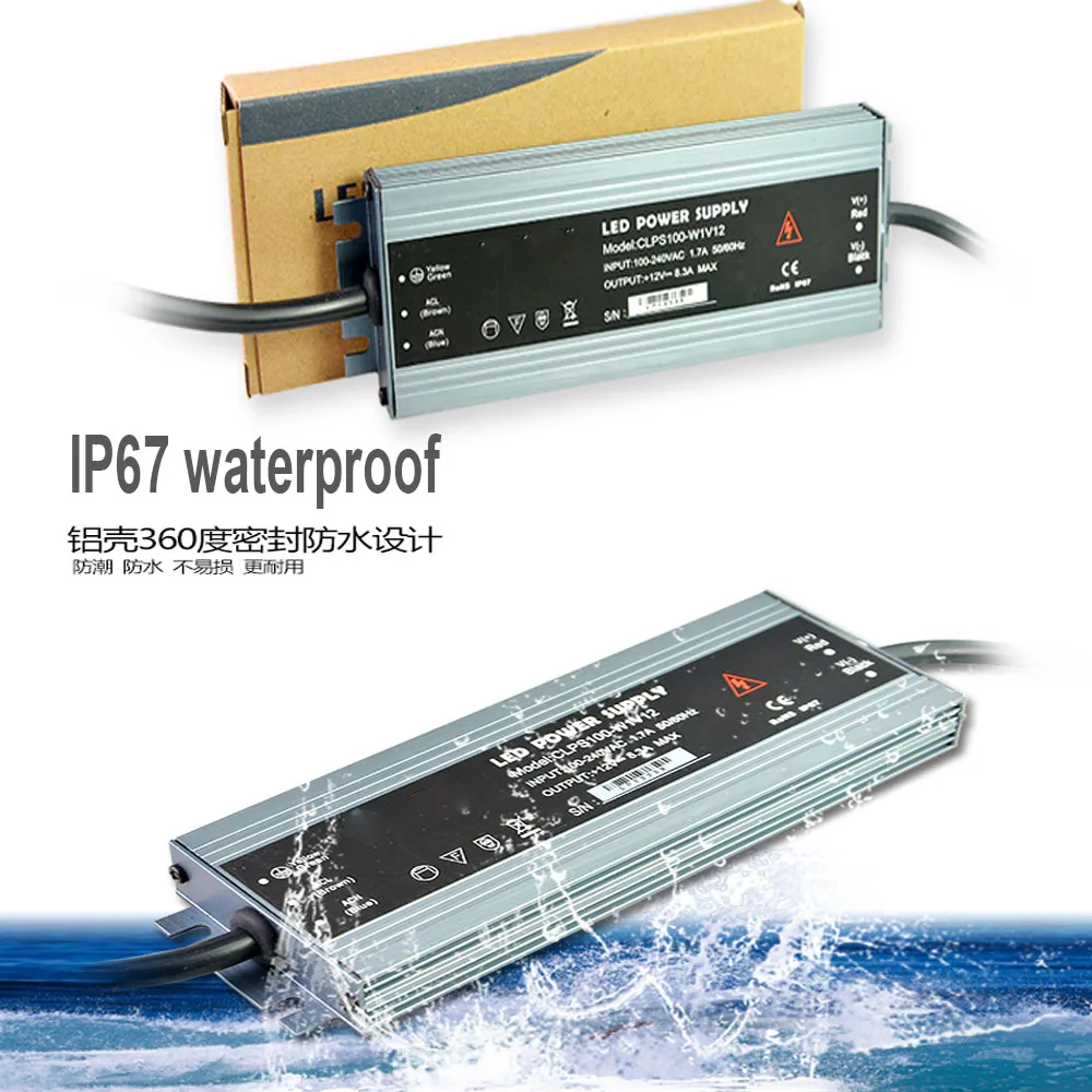 Сверхтонкий водонепроницаемый светодиодный драйвер IP67 12 В