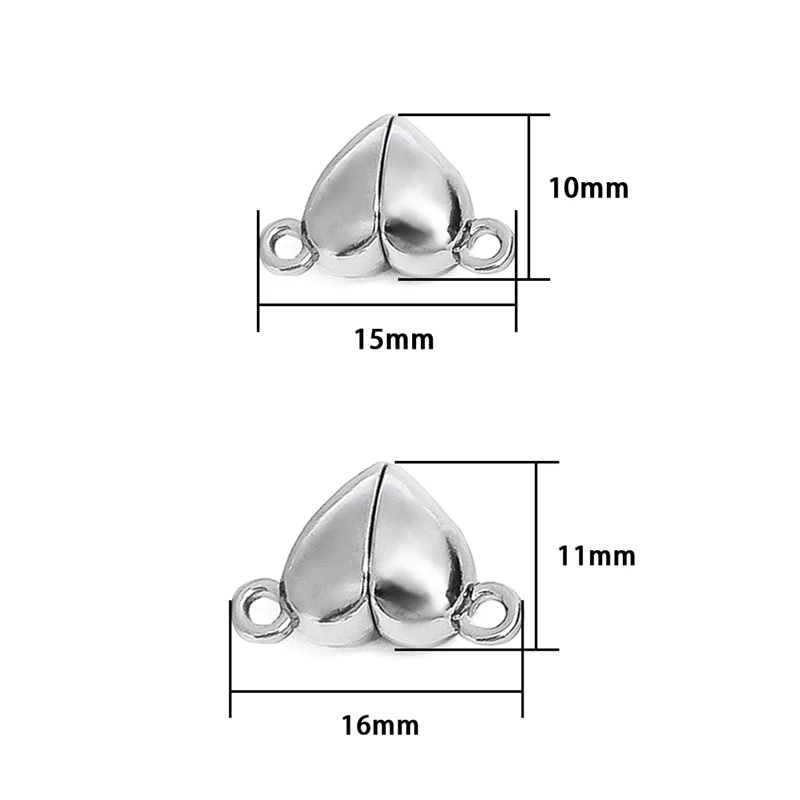 3Sets/lot Love Heart Magnet Buckle Strong Magnetic Clasps Necklace Bracelet Connectors End Caps DIY Jewelry Making | Украшения и