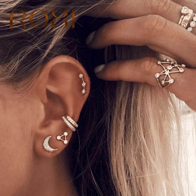 ROXI сердце треугольник квадратная Луна булавка цепь кошачьи уши Кристальные