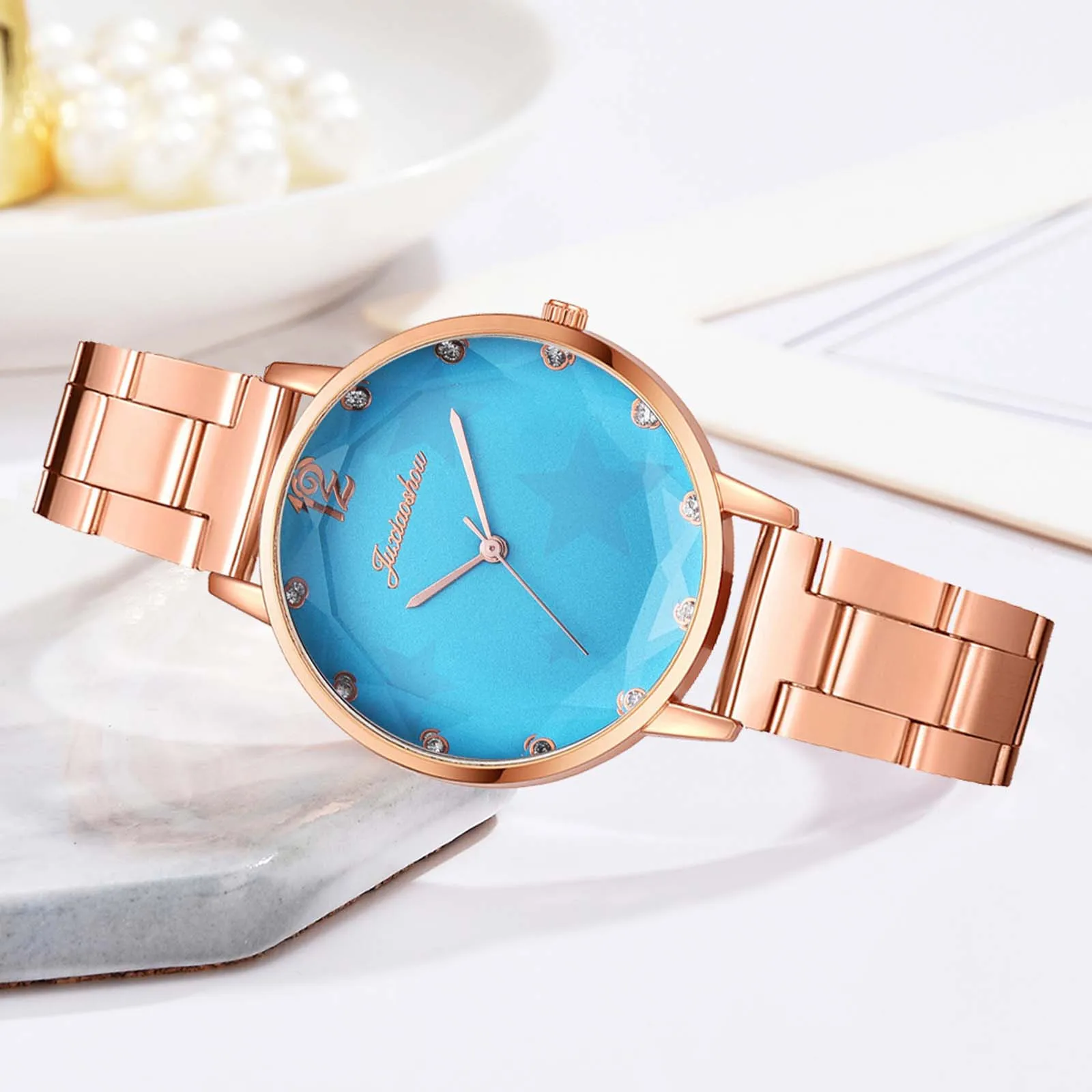

2021 New Women For Watch Top Brand Luxury Japan Movement Stylish Rose Gold Ladies Watch Elegant Geometric Bracelet Watch#P2
