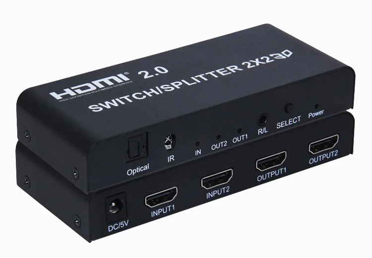 2x2 HDMI переключатель сплиттер 2 в 2 Выход HDMI конвертер адаптер с пультом дистанционного управления поддерживает HDMI 2,0 3D 1080p 4K x 2K IT-well