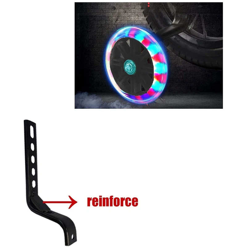 

Training Wheels Flash Mute Wheel Bicycle Stabiliser Mounted Kit Compatible for Bikes of 12 14 16 18 20 Inch