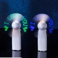 creative hand held flash word fan led light mini fan electric portable hold small fans originality %ef%bc%88battery free no lanyard%ef%bc%89