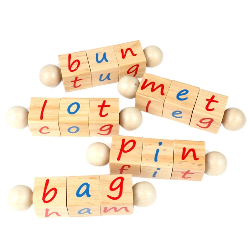 

Monterssori игрушки для изучения языка слова правописания игрушка алфавит на квадратном блочном английское заклинание карты с вращающимся стро...