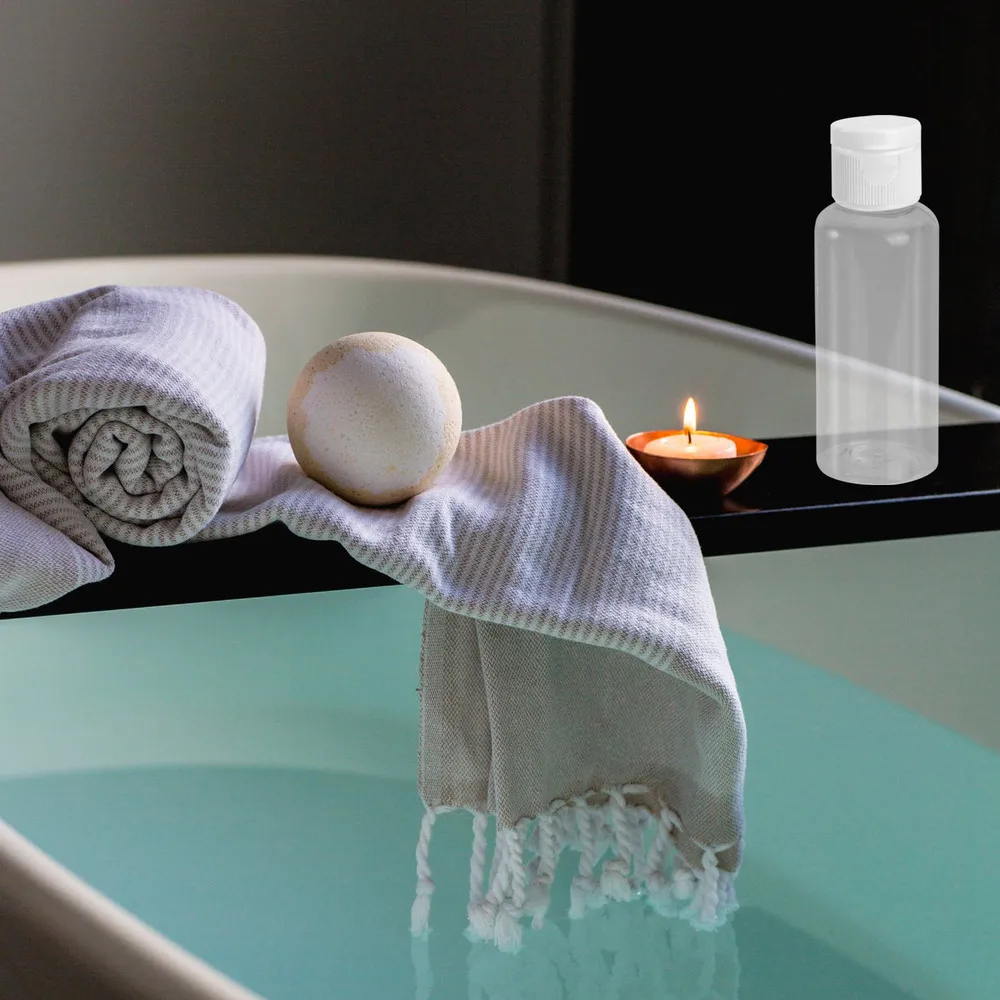 

12Pcs 50ml Empty Sample Bottle Container Jar Pot Vial with Lid Perfect for Emollient Water Shower Emulsion (Caps for