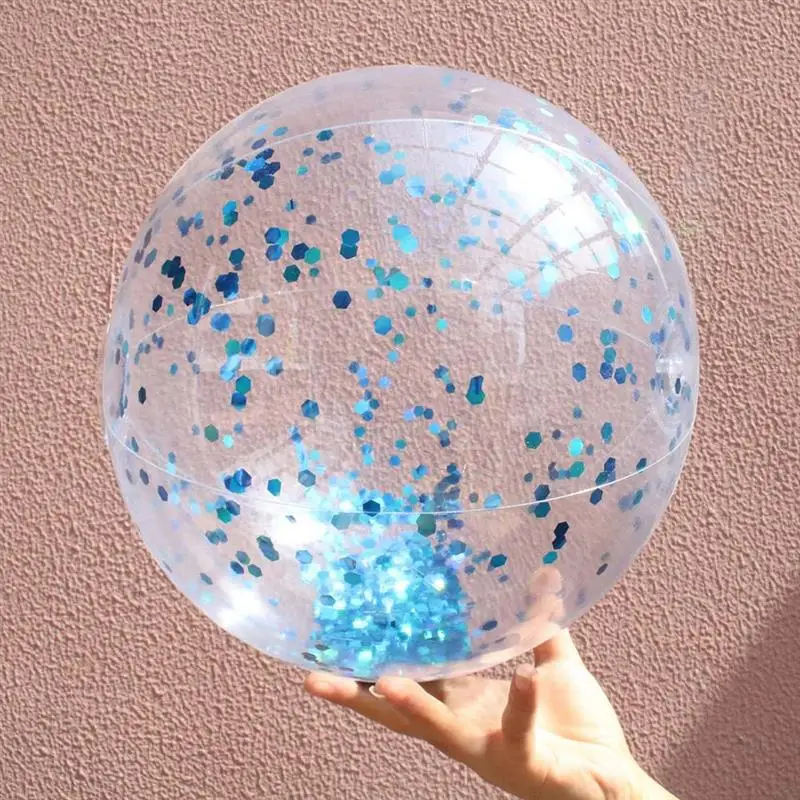 

Inflatable Water Ball Party Favors Pool Toys PVC Summer Fun Photo Props Glitter Confetti Beach Ball Outdoor Swimming Toys