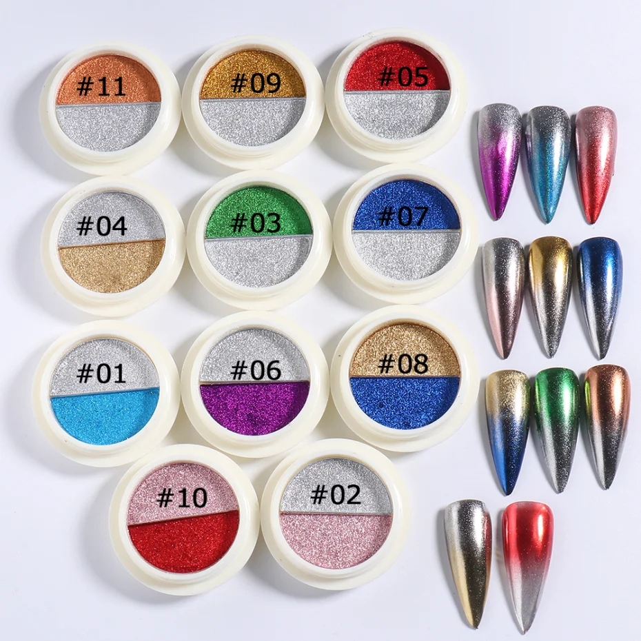 1 коробка твердый волшебный зеркальный порошок Бронзовый Золотой Блеск для