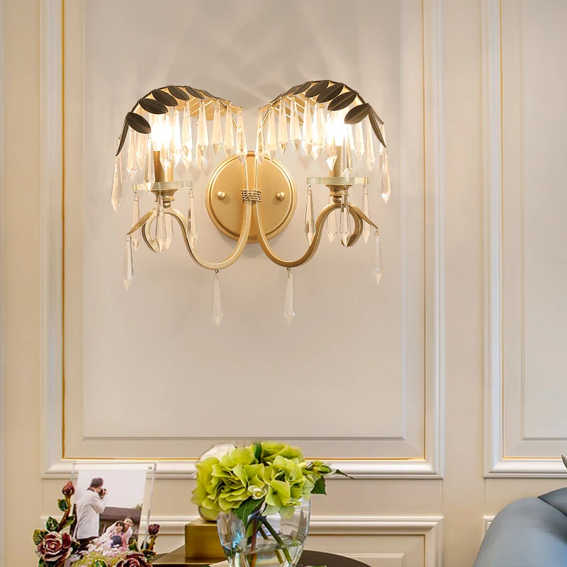 Хрустальная настенная лампа американский светильник для гостиной спальни