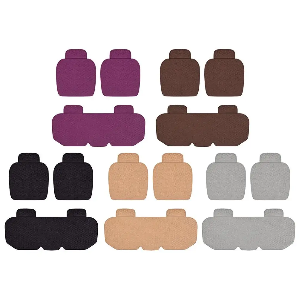 

Flax Car Seat Cover Four Seasons Front Rear Linen Fabric Cushion Breathable Protector Mat Pad Auto Accessories Universal Size