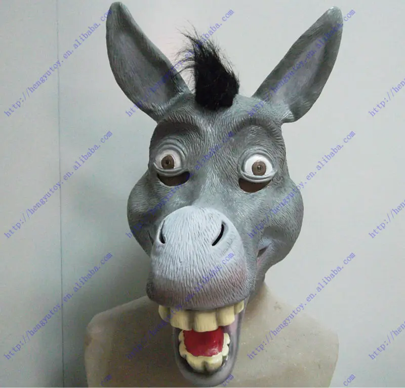 

The Most Lovely Companion Rubber Latex Shrek Donkey Mask for Celebration Party