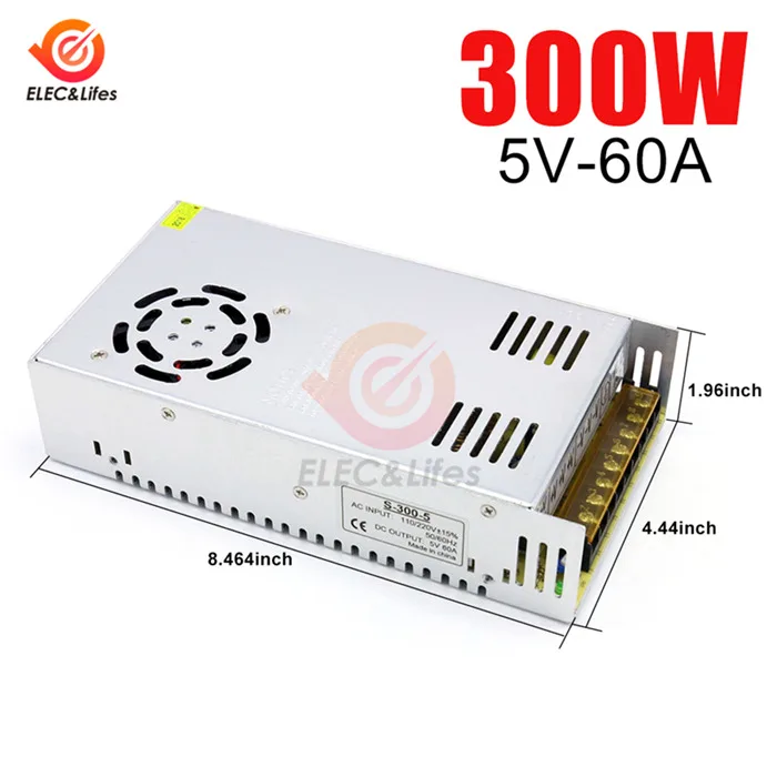 60A 300W DC 5V 300W 350W 400W импульсный источник питания transformer трансформатор питания 110V 220V AC - Цвет: 60A 300W