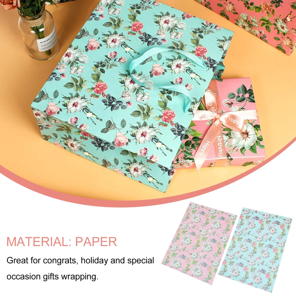 

10PCS Vintage Floral Design Wrapping Paper Special Occasions Wrapping Paper