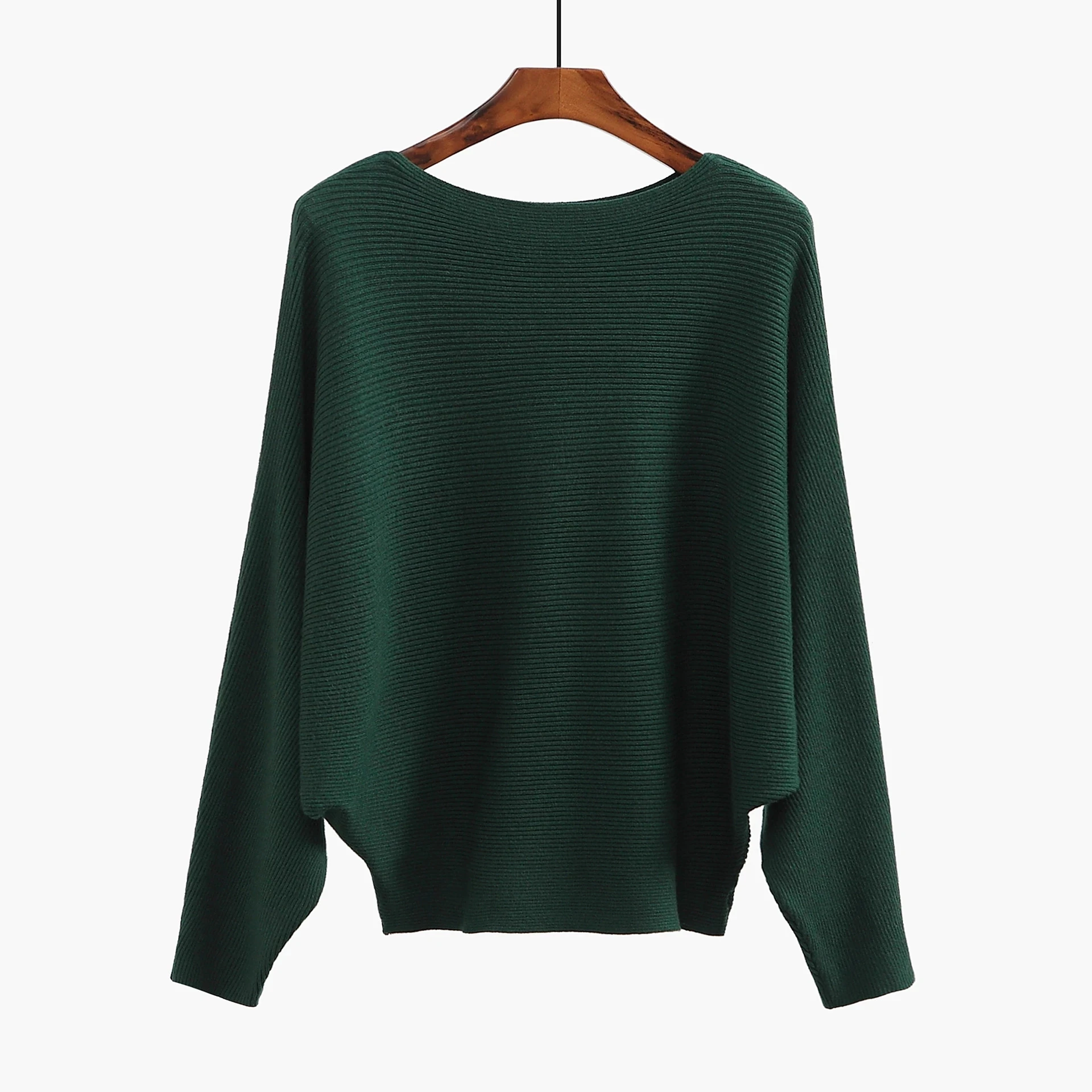 

Women's Sweaters And Pullovers Coat Batwing Sleeves Loose Cashmere Slash Neck Female Wool Knitted Brand Jumpers
