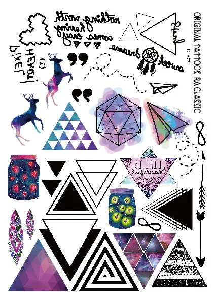 YuBeauty Birds Feather Animal Totem Temporary Tattoos LC-Series - Цвет: LC877