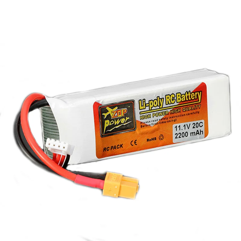 2 шт. ZOP Power 11 1 В 2200 мАч 3S 20C Lipo батарея XT60 разъем для радиоуправляемых гоночных