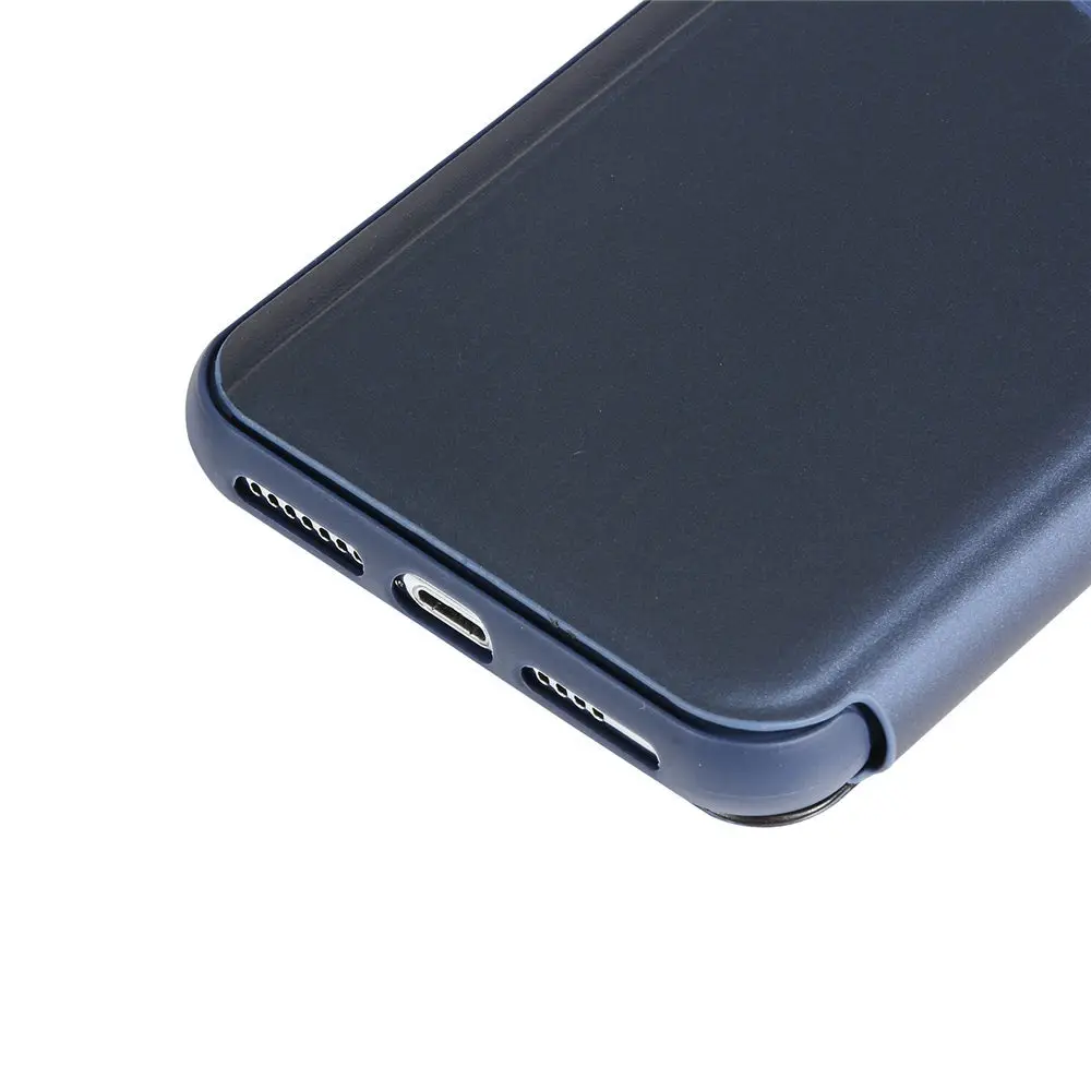 C зеркальным покрытием Роскошный чехол-книжка чехол для iPhone 11 Pro X XS MAX XR 6, 6 S, 7, 8plus, однотонный флип-чехол защитный корпус с защитой от пыли