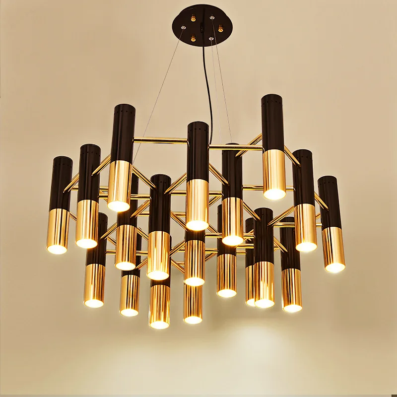 Алюминиевая люстра из трубок лампа итальянского дизайна светодиодные люстры