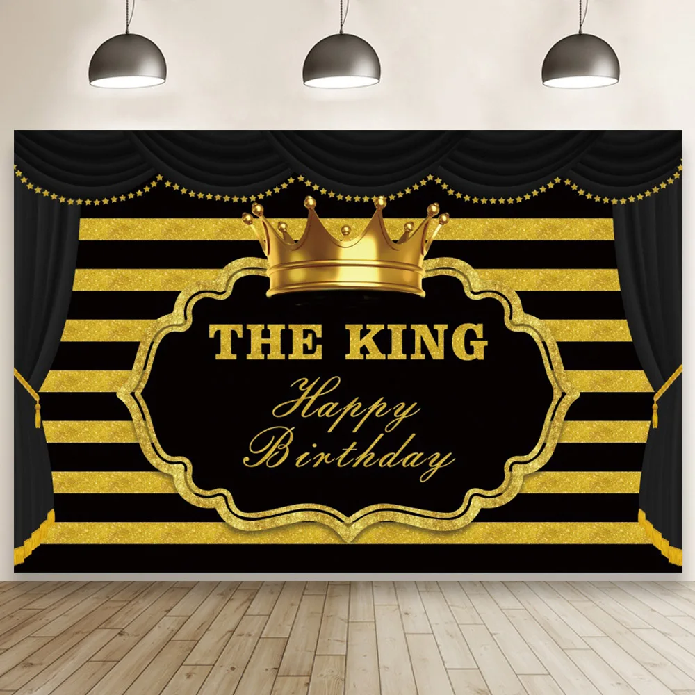 

Фон для студийной фотосъемки с изображением золотистой короны короля цветка детского душа Блестящий баннер на день рождения детский Декор ...