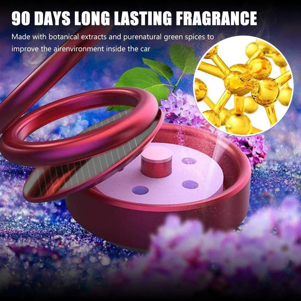 1 шт. Солнечная подвеска двойное кольцо вращающийся автомобиль ароматерапия