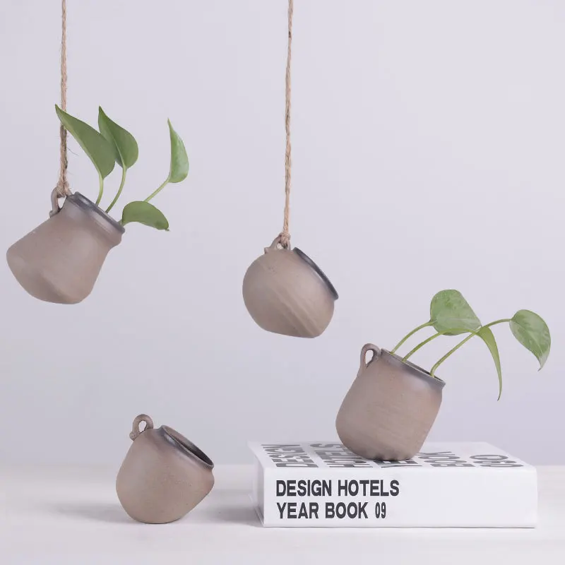 Небольшая подвесная керамическая ваза для растений декоративная цветов