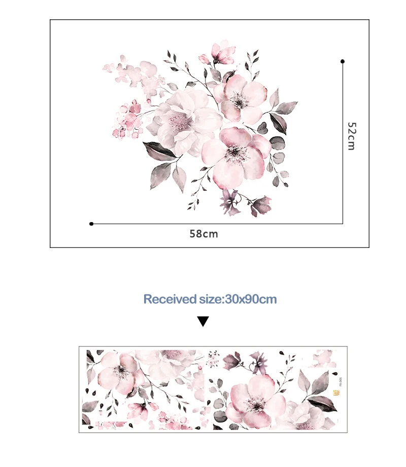 Настенные наклейки с розовыми цветами для спальни гостиной украшения настенные