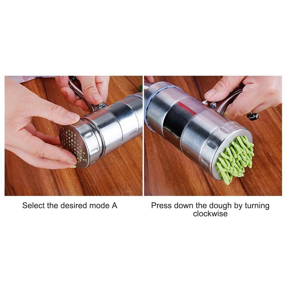 

Manual Stainless Steel Noodle Maker Press Pasta Machine Crank Cutter Fruits Juicer Cookware Making Spaghetti Kitchen Tools