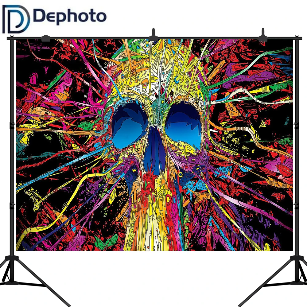 Dephoto Scary Zombie Skull Детские вечерние фоны для фотосъемки на Хэллоуин ночной фон