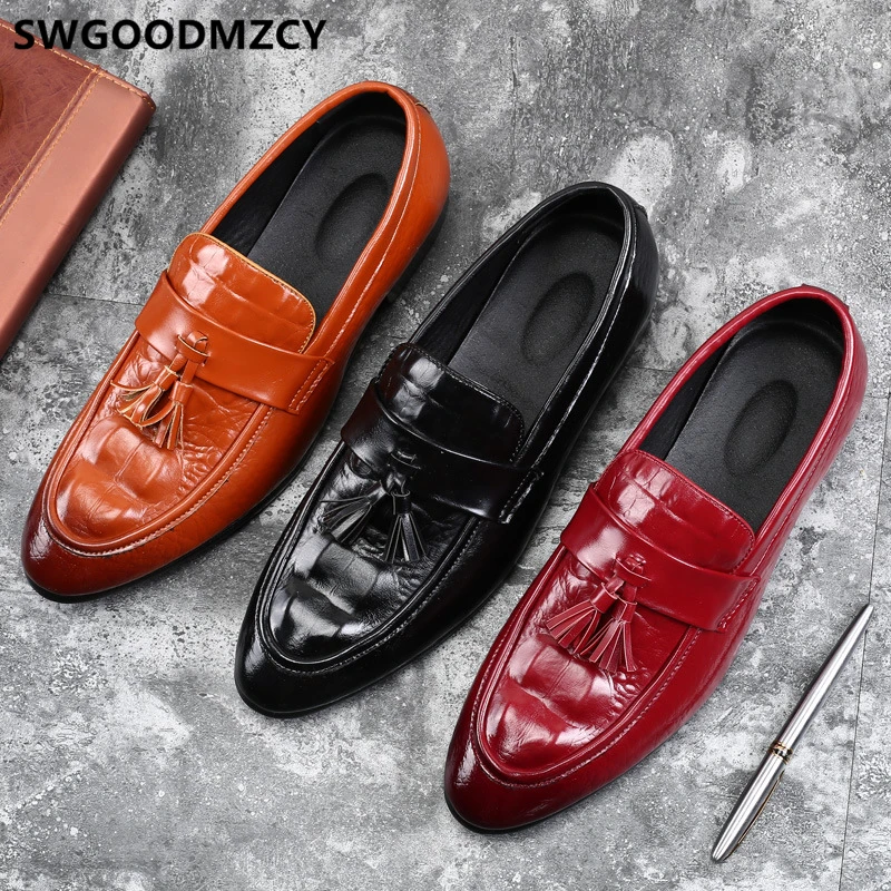 

Crocodile Shoes Evening Dress Tassel Shoes Men Oxford Men Shoes Formal Leather Big Size Men Coiffeur Sapato Social Masculino